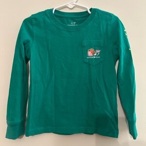 Vineyard Vines Girls 3T St Patrick's Day Green Whale Long Sleeve TShirt Shamrock